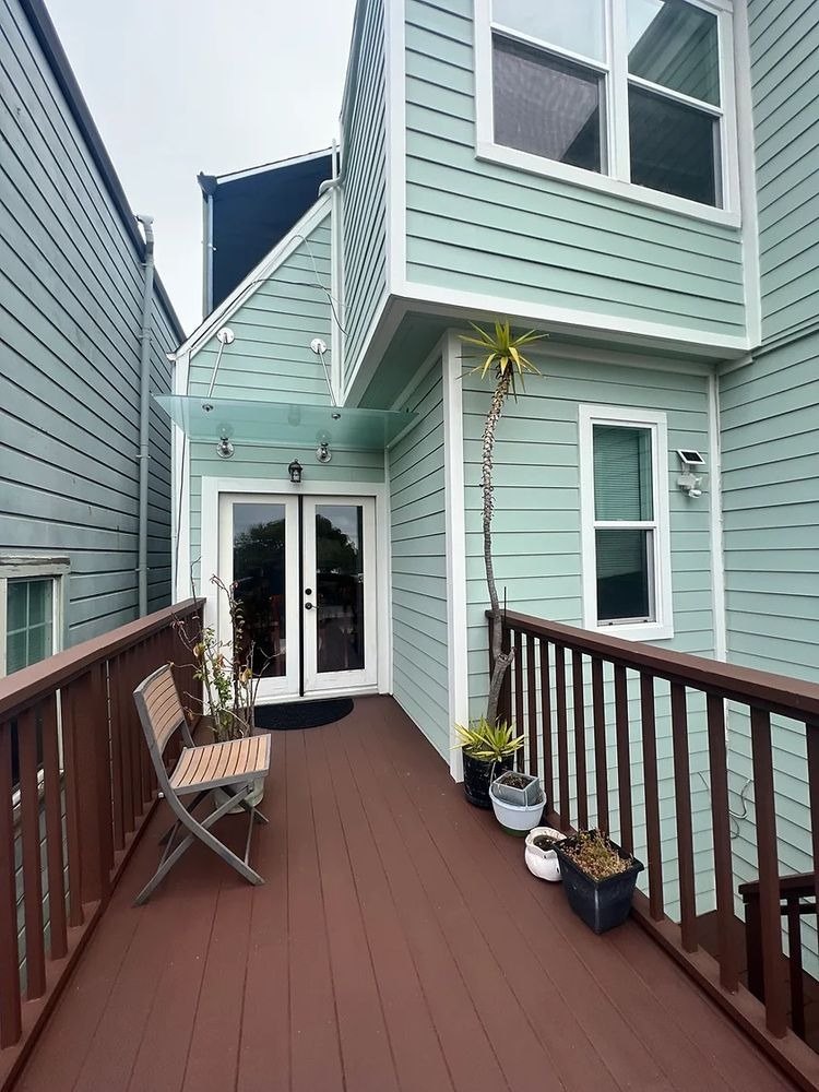 Green house deck and French doors